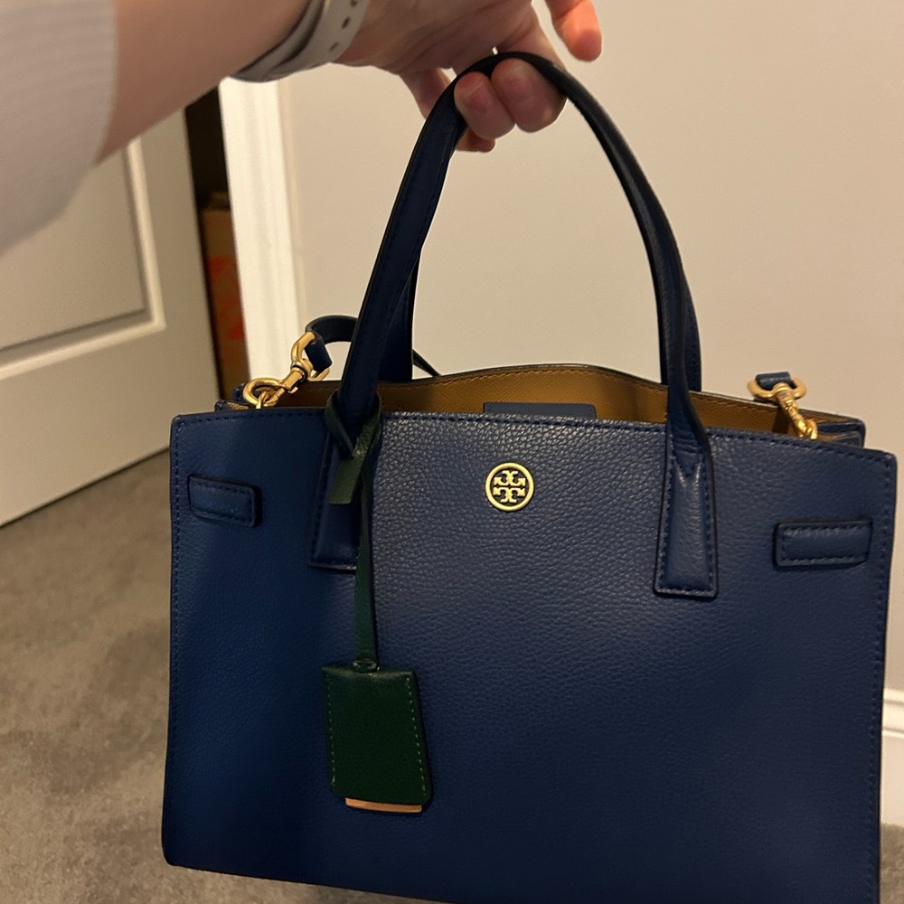 Tory Burch Blue small Walker Satchel